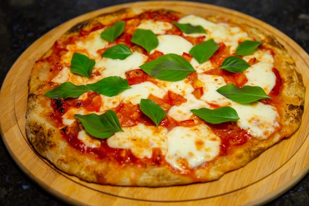 Classic margherita pizza classified as the original Italian Vera Pizza
