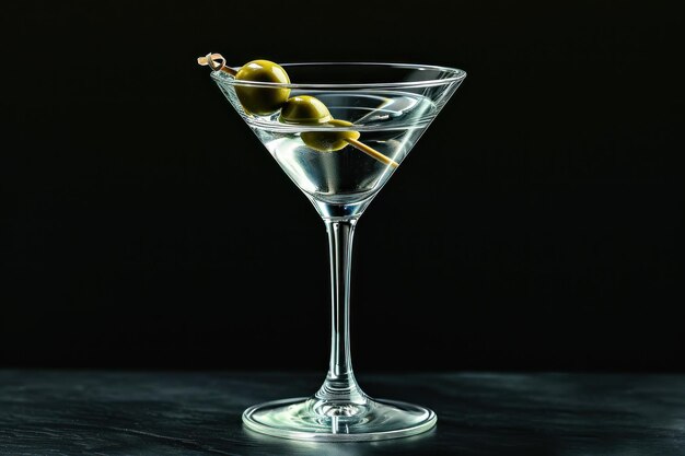 Classic Martini with Olives in Elegant Setting