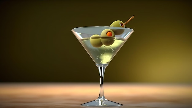 Classic martini with olives Fantasy concept Illustration painting