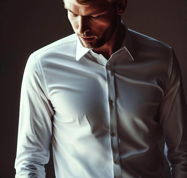 Photo classic mens white shirt