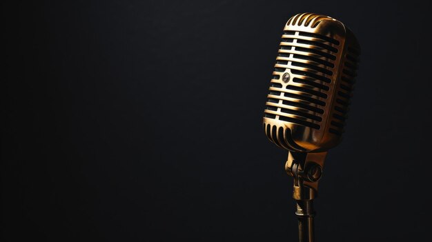 Classic microphone against a dark moody backdrop