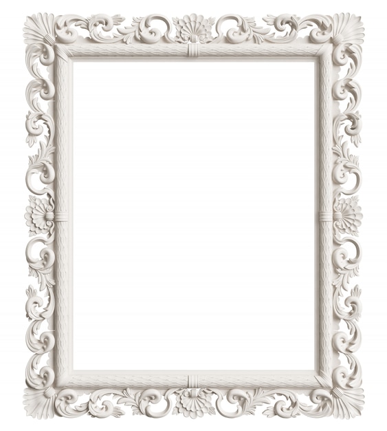 Photo classic mirror frame isolated. 3d rendering