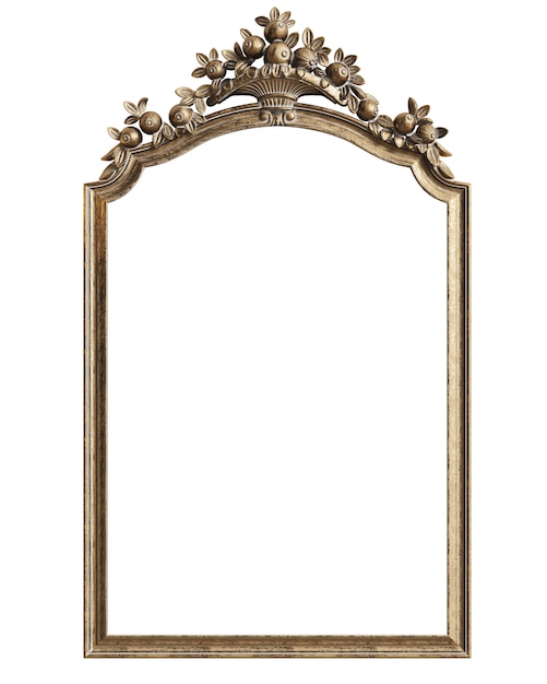 Classic mirror frame on white background