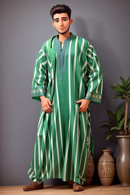 Photo classic moroccan djellaba iconic mens traditional attire