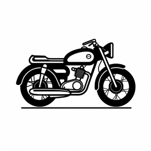 Classic motorbike illustration icon AI generated Image