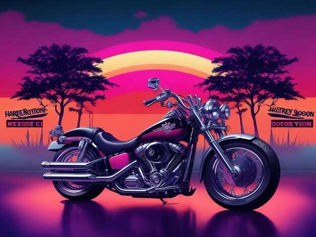 Classic motorcycle on the beach vector art