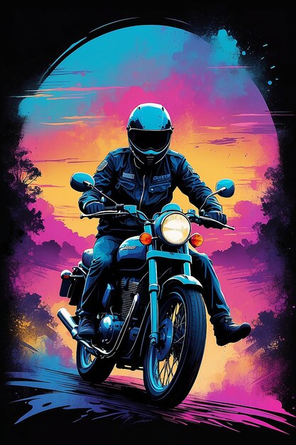 Photo classic motorcycle isolated for tshirt poster