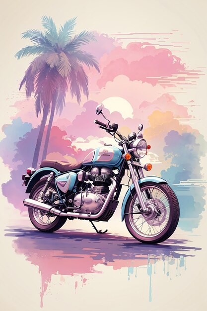 classic motorcycle isolated for tshirt poster