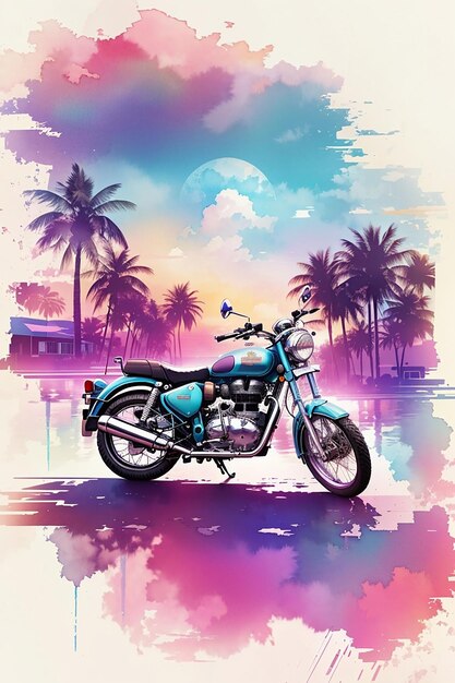 classic motorcycle isolated for tshirt poster