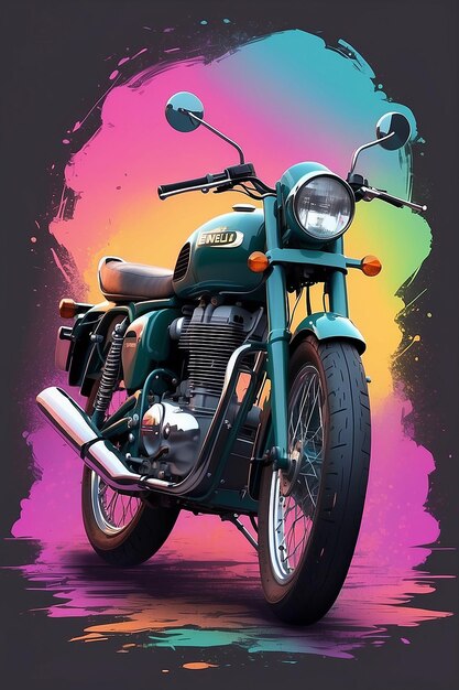 Photo classic motorcycle isolated for tshirt poster