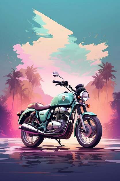 classic motorcycle isolated for tshirt poster