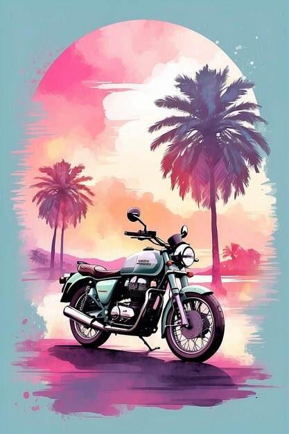 classic motorcycle isolated for tshirt poster