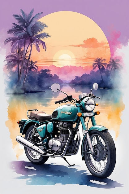 classic motorcycle isolated for tshirt poster