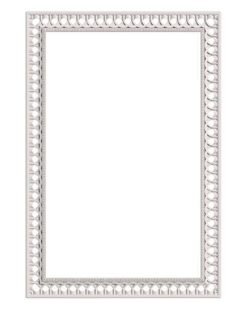 Photo classic moulding white frame with ornament decor isolated