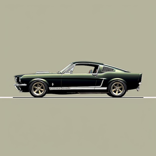 Photo classic and muscle car illustrations with retro vibes