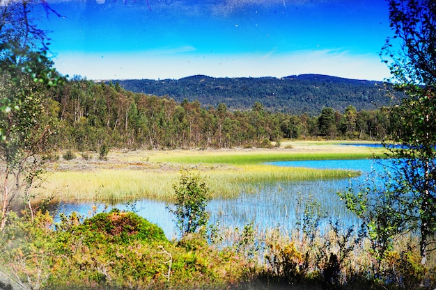 Classic Norway lake landscape backgroundhd