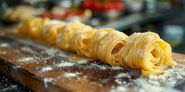 Foto pasta classica sullo sfondo della cucina dieta e concetto alimentare