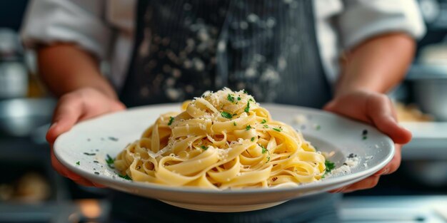 クラシックなパスタ 料理の背景 ダイエットと食事のコンセプト