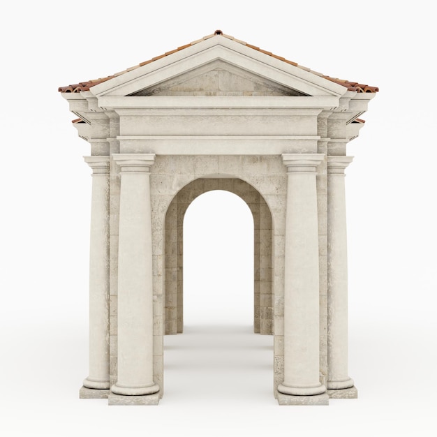 Foto pergola classica con colonne rendering 3d fotorealistico ad alta risoluzione isolato