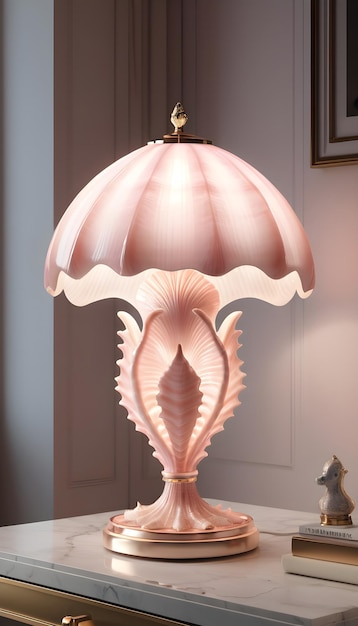 classic pink ceramic table lamp