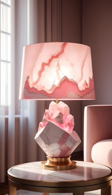 classic pink ceramic table lamp