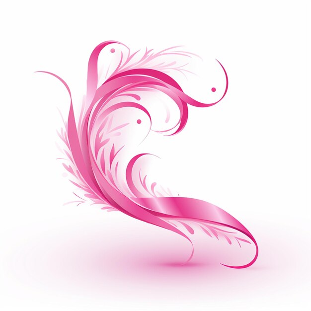 Classic pink ribbon isolated on white