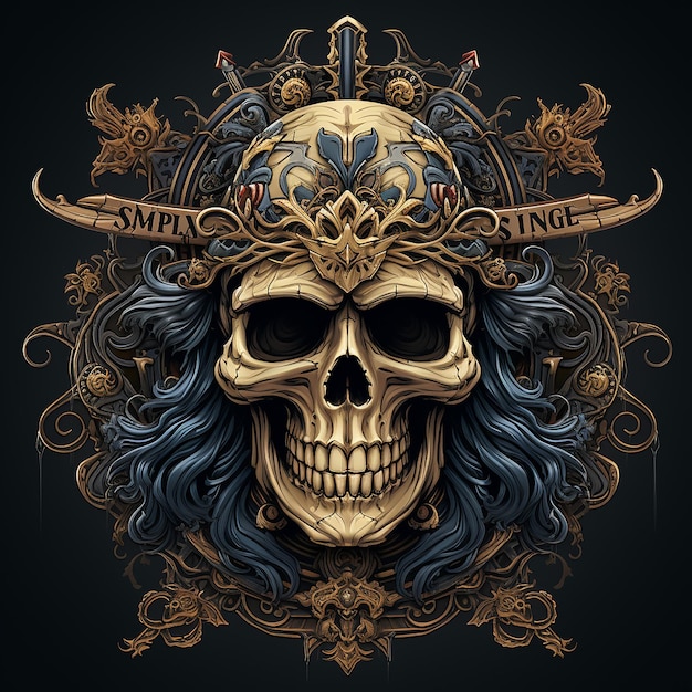 Classic pirates skull crossing swords vintage for boat ship sailor nautical navy vintage retro logo
