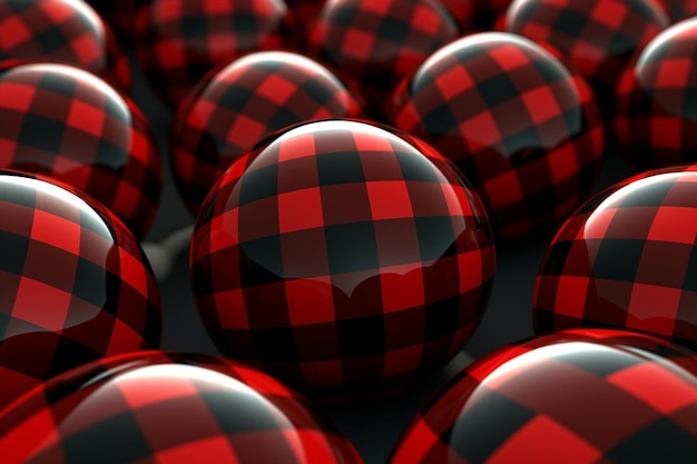 Classic plaid pattern in red and black