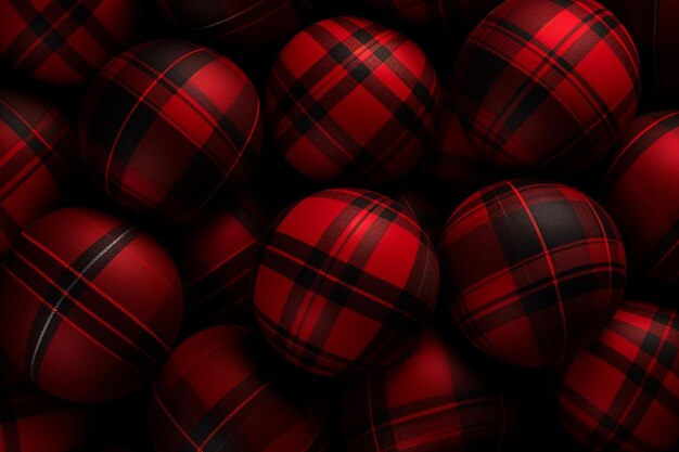 Classic plaid pattern in red and black