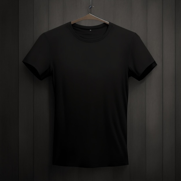 A classic plain black tshirt mock up