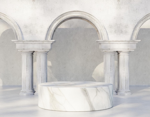 classic podium marble background for branding and product presentation