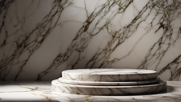 A classic podium with a backdrop of luxurious marble exuding sophistication Generative Ai