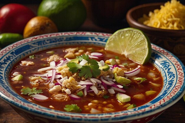 Classic Pozole Presentation