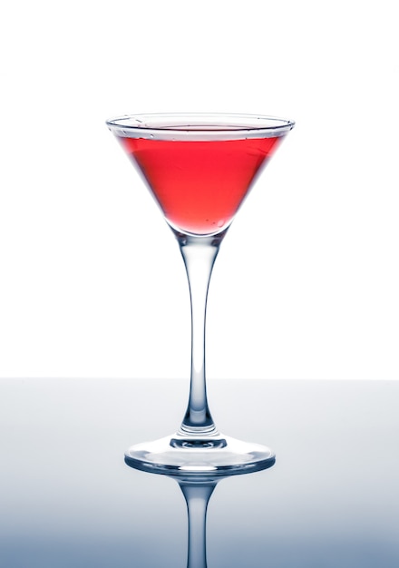 Classic red cocktail on white