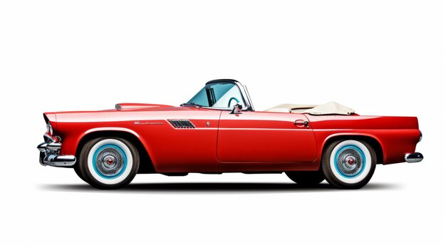 Foto classic red cabriolet su sfondo bianco