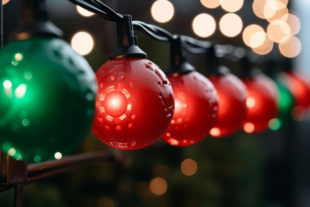 Photo classic red and green christmas decorations