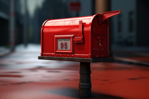 A classic red mailbox representing communication a 00021 01