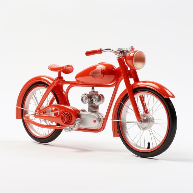 Classic Retro Orange Motorcycle 3d Model Innovative Minimalistic Japanese Design