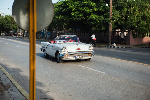 Classic retro vintage car in old havana cuba 