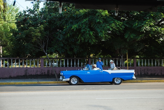 Classic retro vintage car in old havana cuba 