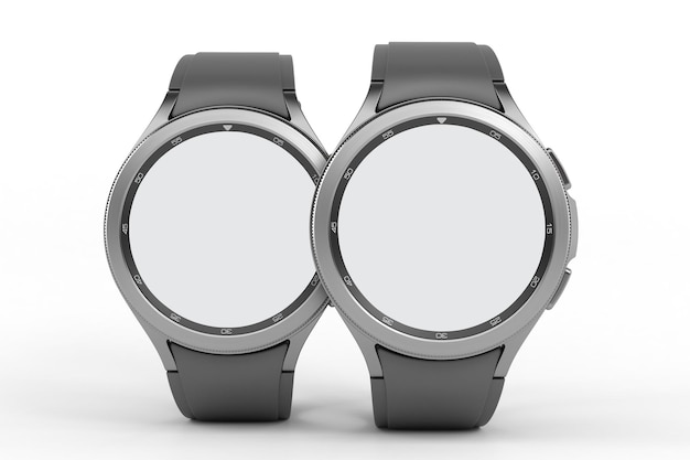 Classic Round Smart Watches Front Side In White Background