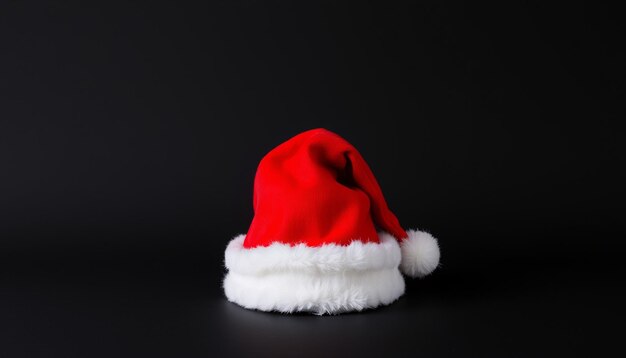 クラシックなサンタクロースの帽子はきれいな背景のクリスマス装飾に隔離されています