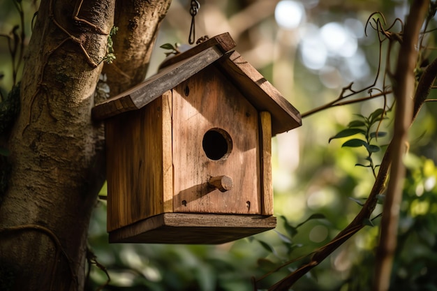 Classic simple birdhouse digital art illustration