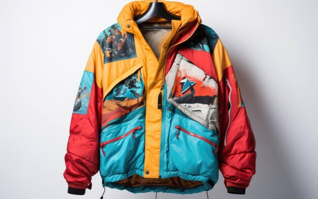 Classic Snowboarding Jacket Showcase op witte achtergrond