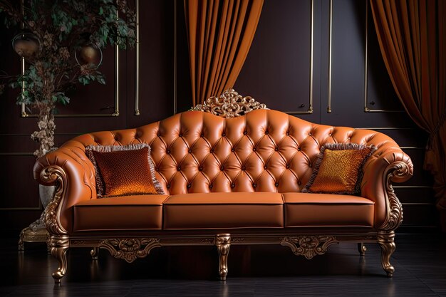 Classic Sofa with Synthetic Leather