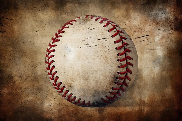 Foto sport classico vintage arte grafica retro mostra il baseball sull'erba