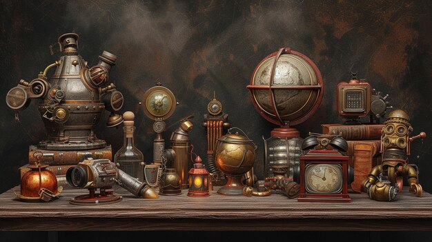 Classic steampunk background