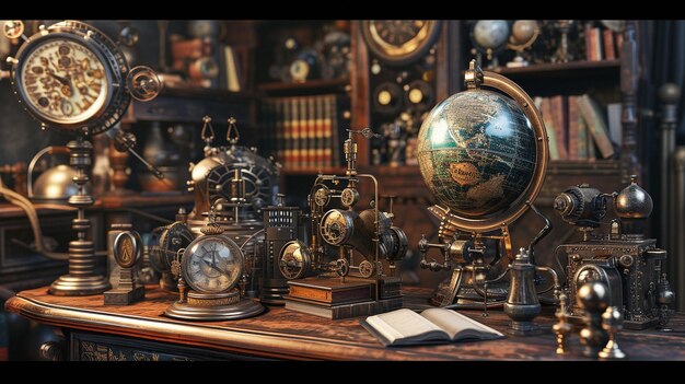 Classic steampunk background