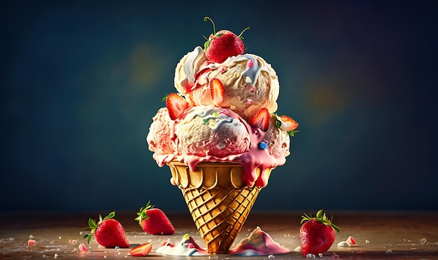 Classic strawberry ice cream made with fresh plump strawberries and swirled with a sweet strawberry compote