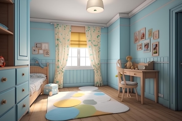 Интерьер детской комнаты в классическом стиле Генеративный ИИ-контент
